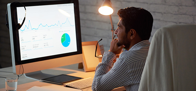 Person looking at laptop