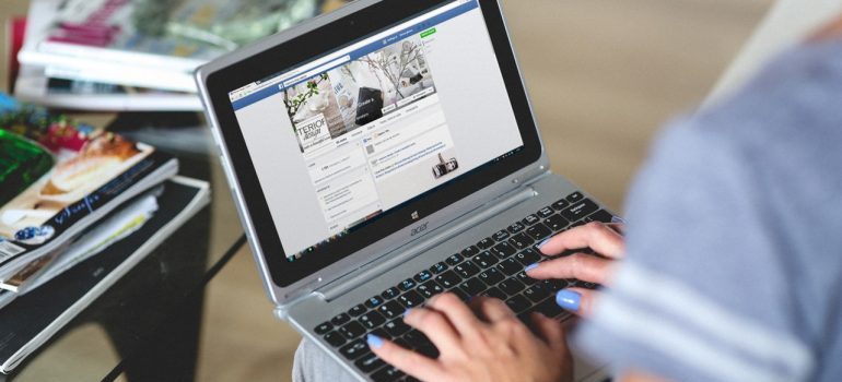 Person looking at Facebook page