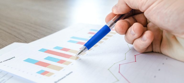 a stats chart, representing digital marketing statistics for start-ups