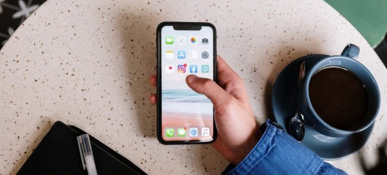 a person holding a phone 