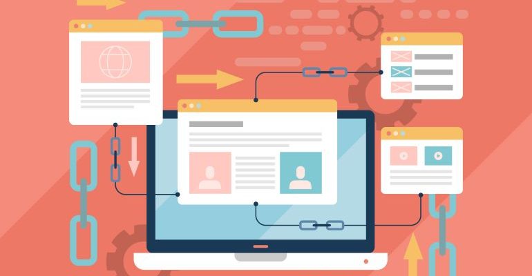 Vector image of link building