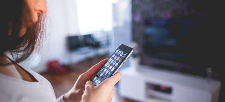 a girl using a cell phone