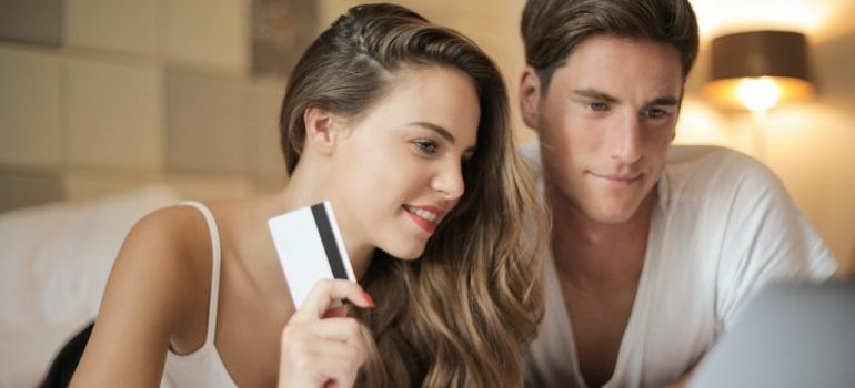 a couple making an online purchase