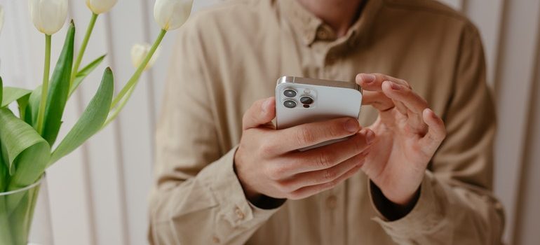 Person using a mobile phone.