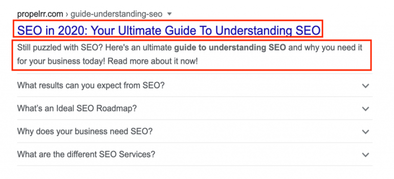 A Google search result for a query on SEO guides.