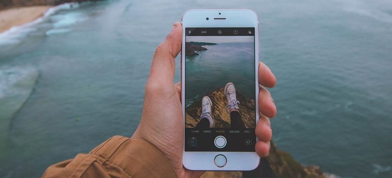 Person recording content for TikTok advertising campaign.