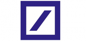 The logo of Deutsche Bank, featuring simple shape geometry.