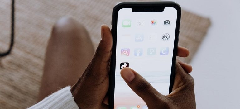 Social media apps on phone.