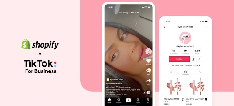 A Shopify page advertising its TikTok integration.
