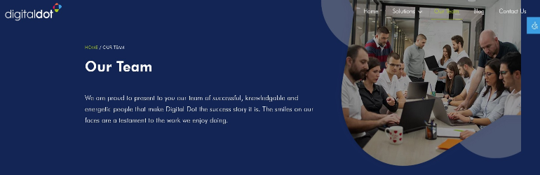 The "our team" page of Digital Dot.