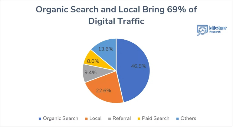 A pie chart on digital traffic sources.