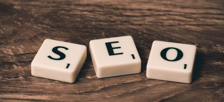 Tiles that spell out SEO.