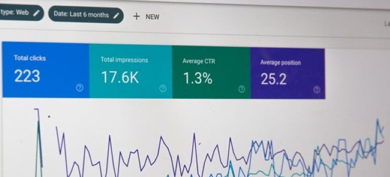 Google analytics page with charts and stats on it