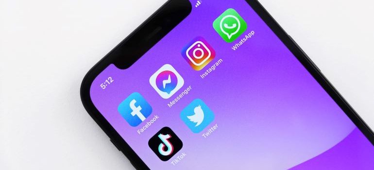 Social media apps on a phone.