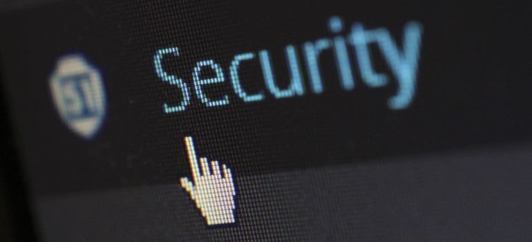 Mouse pointer pointing at Security option