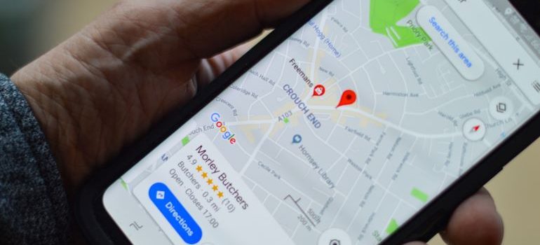 Google Maps on a phone.