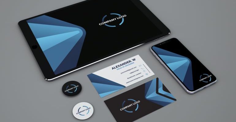 Different promo materials and devices with same brand theme.