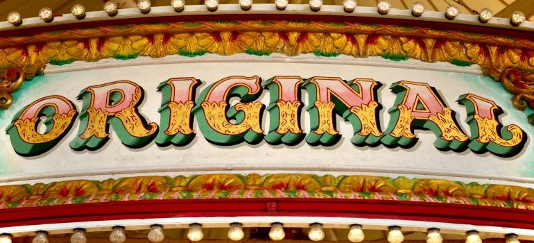 A sign that reads ORIGINAL.