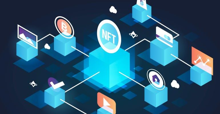 Illustrated image of NFT and all that it's connected to.