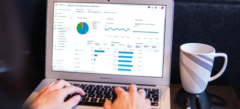 Person using Google Analytics on their laptop