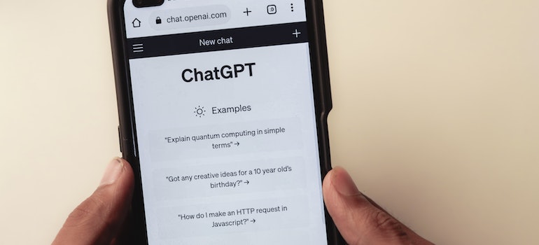 ChatGPT webpage open on a phone