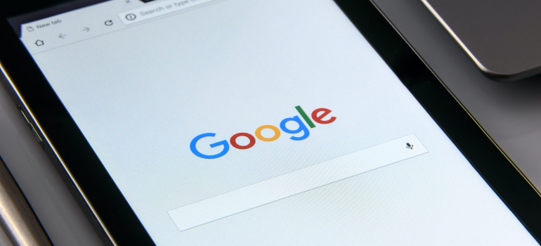 google search on a tablet