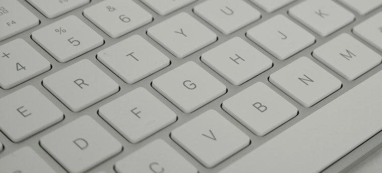 A white laptop keyboard