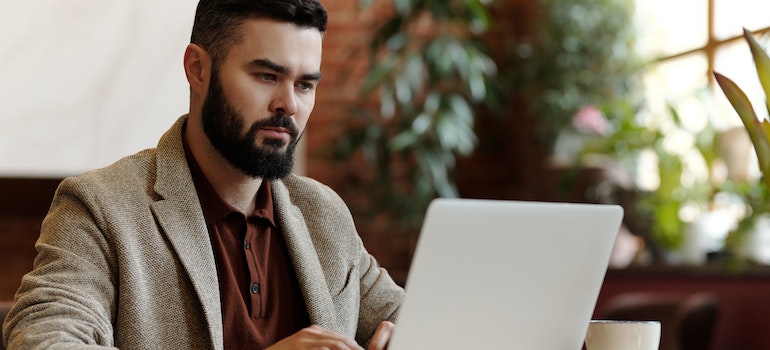 A person using a laptop