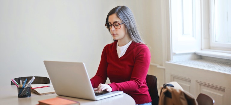 A person using a laptop