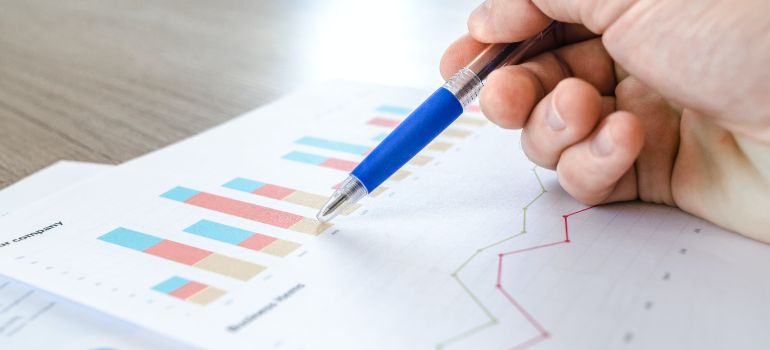 Person analyzing the reports of their content marketing