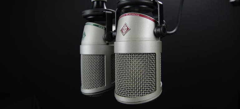 A microphone to be used during a podcast for healthcare marketing purposes