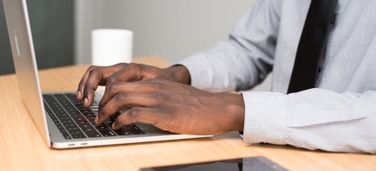 A person using a laptop