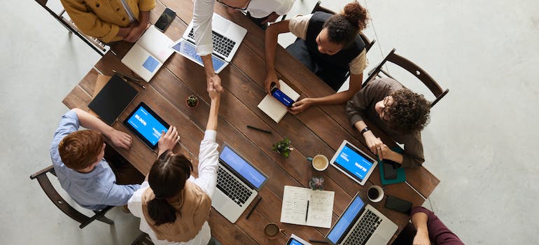 A digital marketing team working together on email marketing segmentation