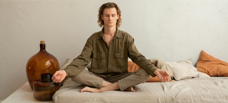 A man meditating 