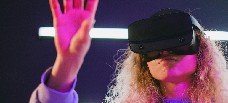 Woman with VR googles 