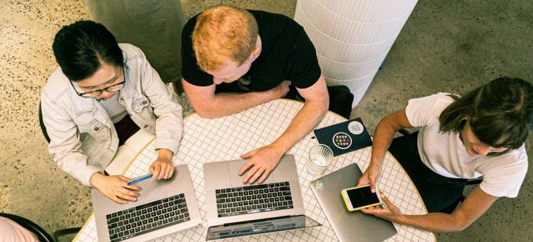 people working in marketing