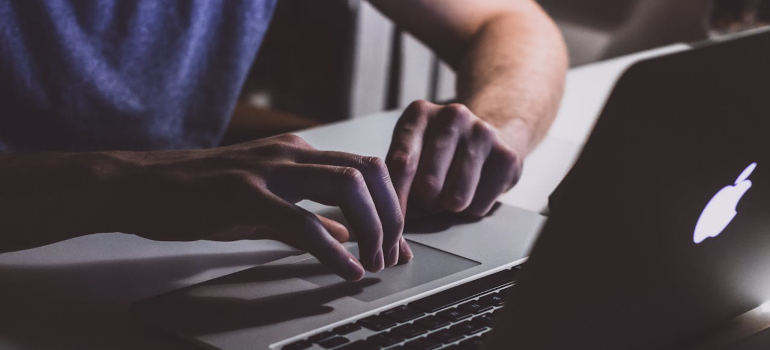 a person working on a laptop