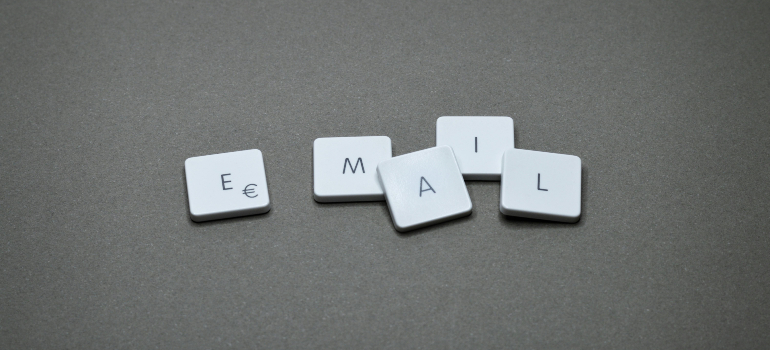 Tiles spelling 'email,' representing email marketing strategies and how to market a medical clinic effectively.