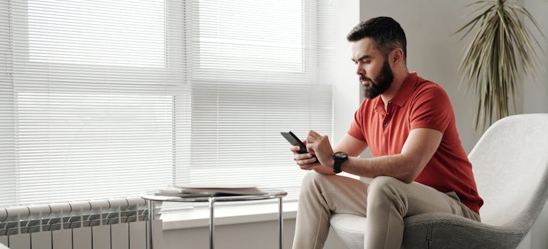 A person using their smartphone