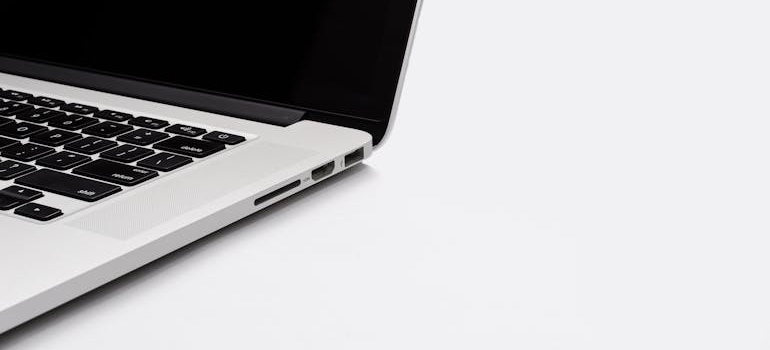 A laptop on a white surface