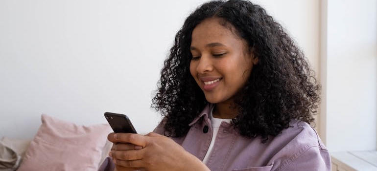 A satisfied person writing a review