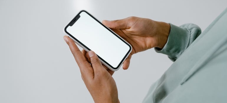 A person using a smartphone