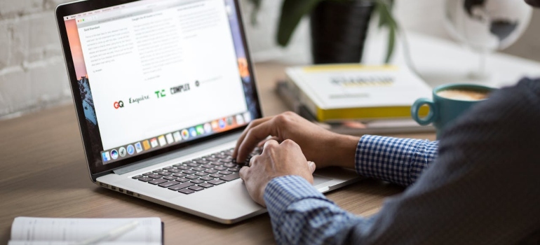a man working on his laptop 
