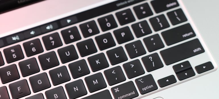 A keyboard of a laptop