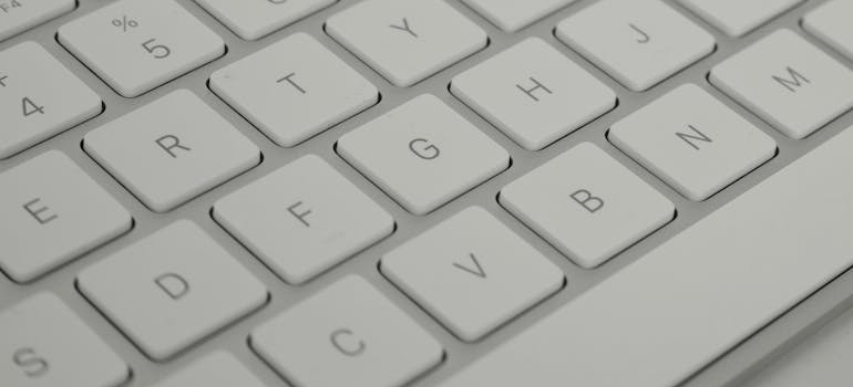 A white laptop keyboard