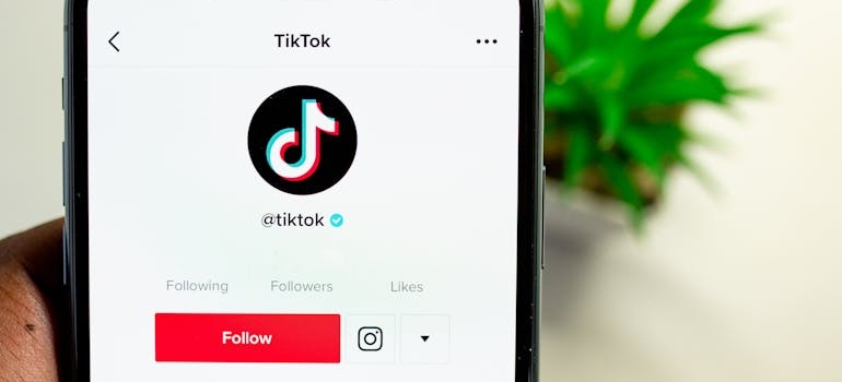 TikTok login page on a smartphone