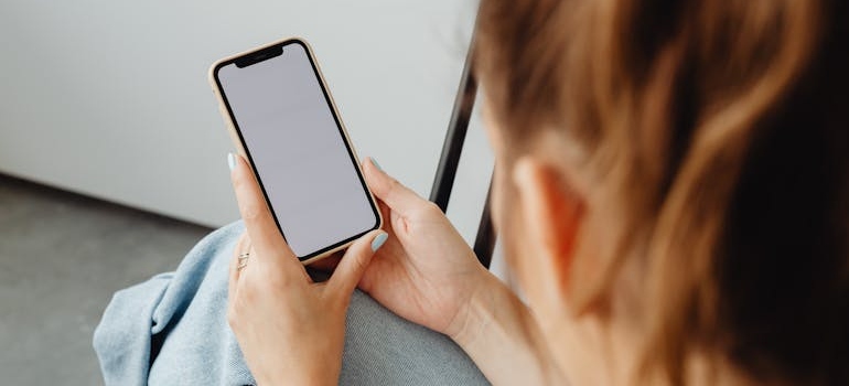 A person using a smartphone