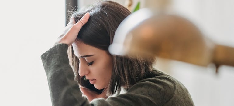 A person calling a center that provides behavioral health services