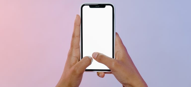 A person using a smartphone