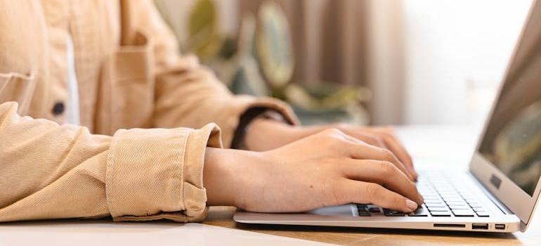 A person using a laptop